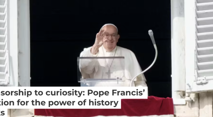 Pope Francis delivers the Angelus noon prayer in St. Peter’s Square, at the Vatican, on Nov. 10, 2024. AP Photo/Gregorio Borgia